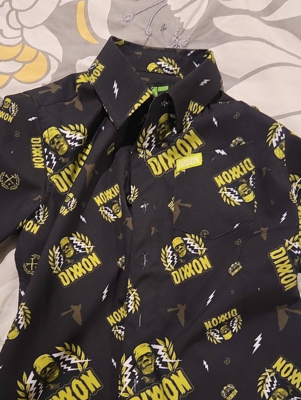 DIXXON Black & Yellow Logo Print Button-Down Shirt